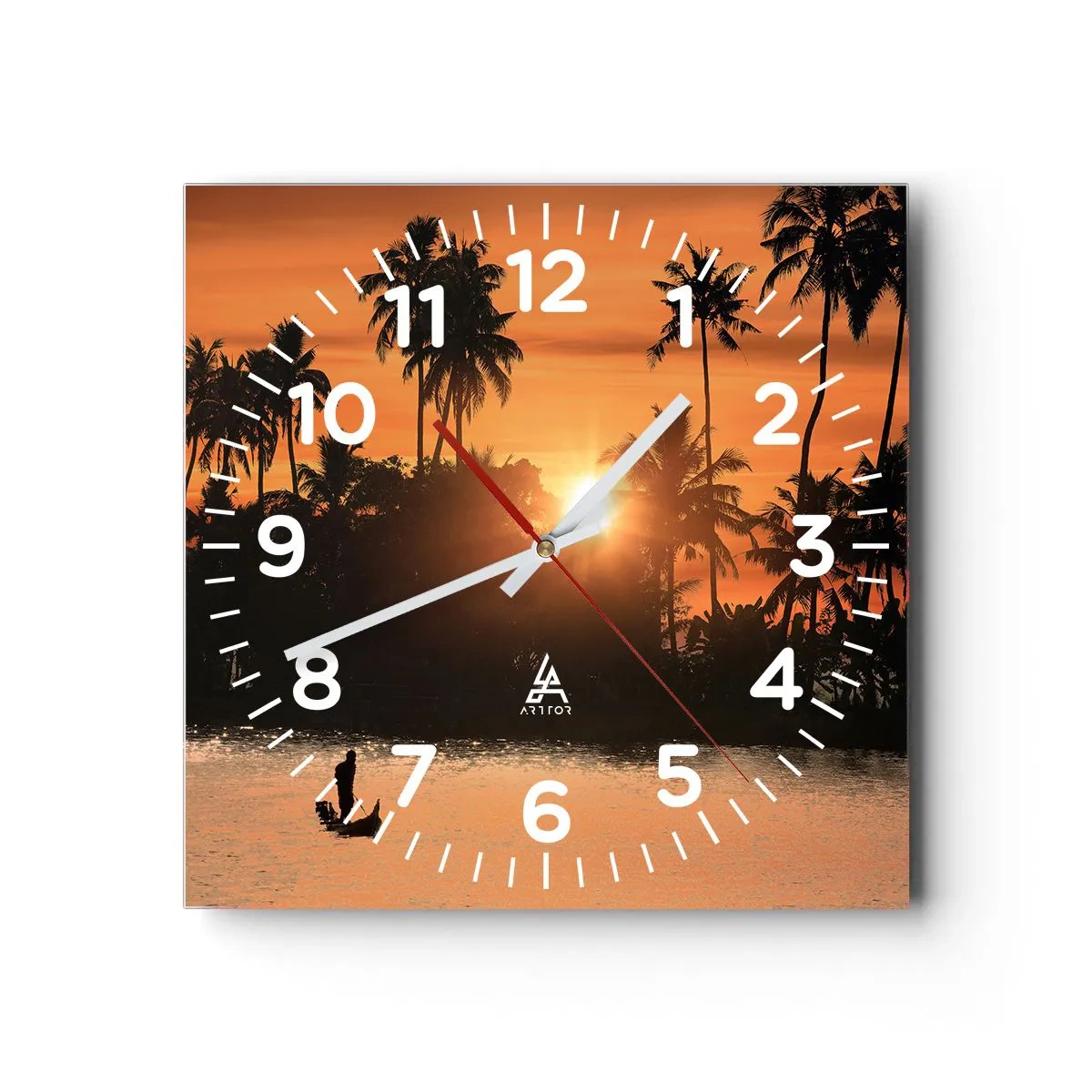 Wall clock - Clock on glass - Time for Rest - 30x30 cm