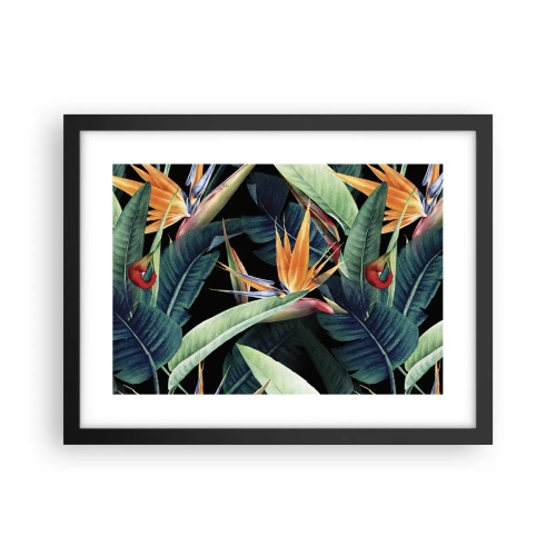 Poster in black frame - Flaming Flowers of the Tropics - 40x30 cm