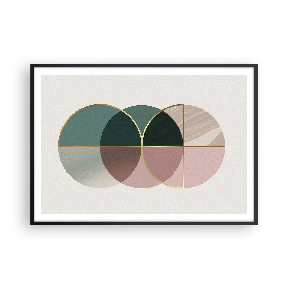 Poster in black frame - Circle after Circle - 100x70 cm