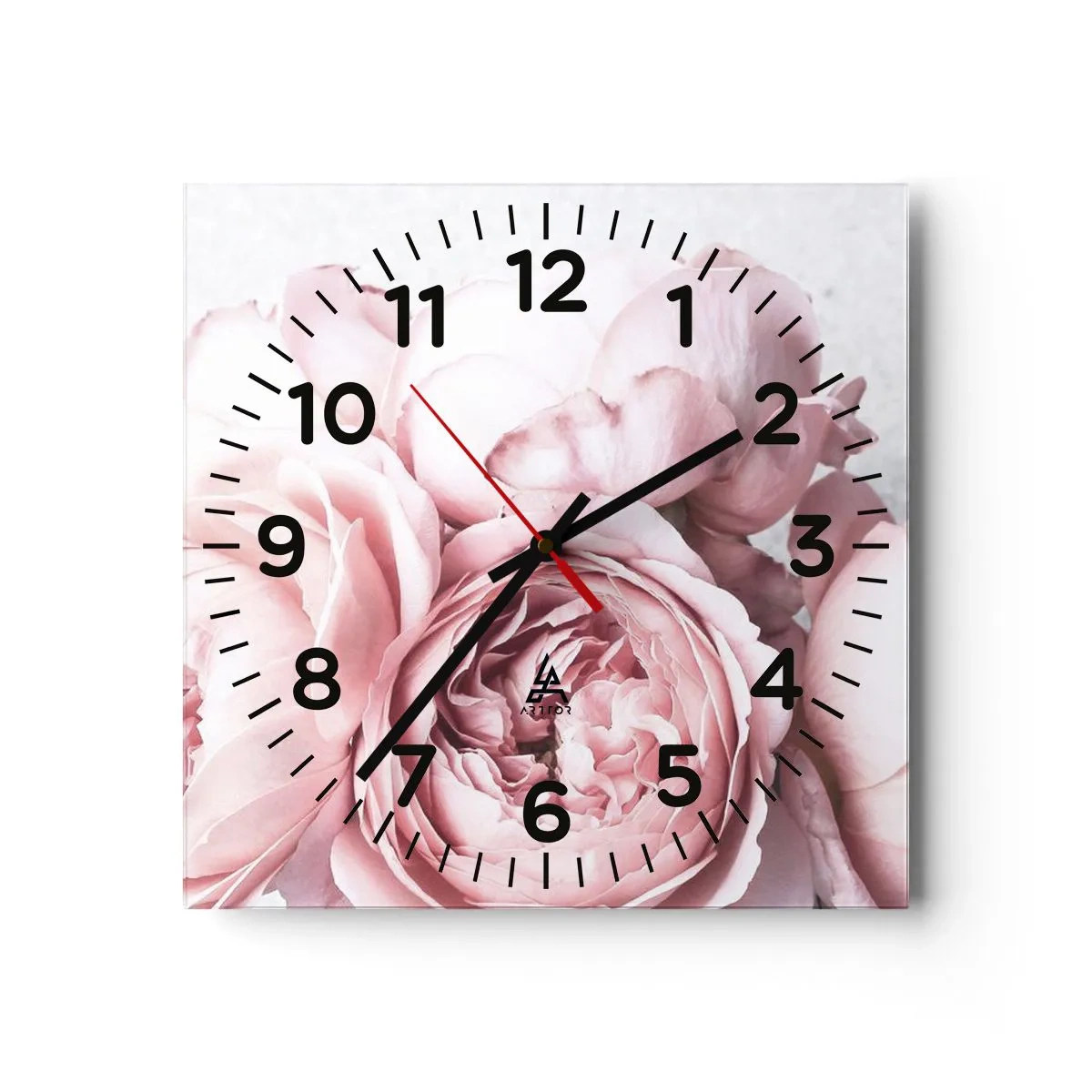 Wall clock - Clock on glass - for the Romantics - 30x30 cm