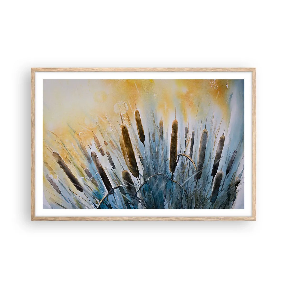 Poster in light oak frame - Coolness of Water, Heat of the Sun - 91x61 cm