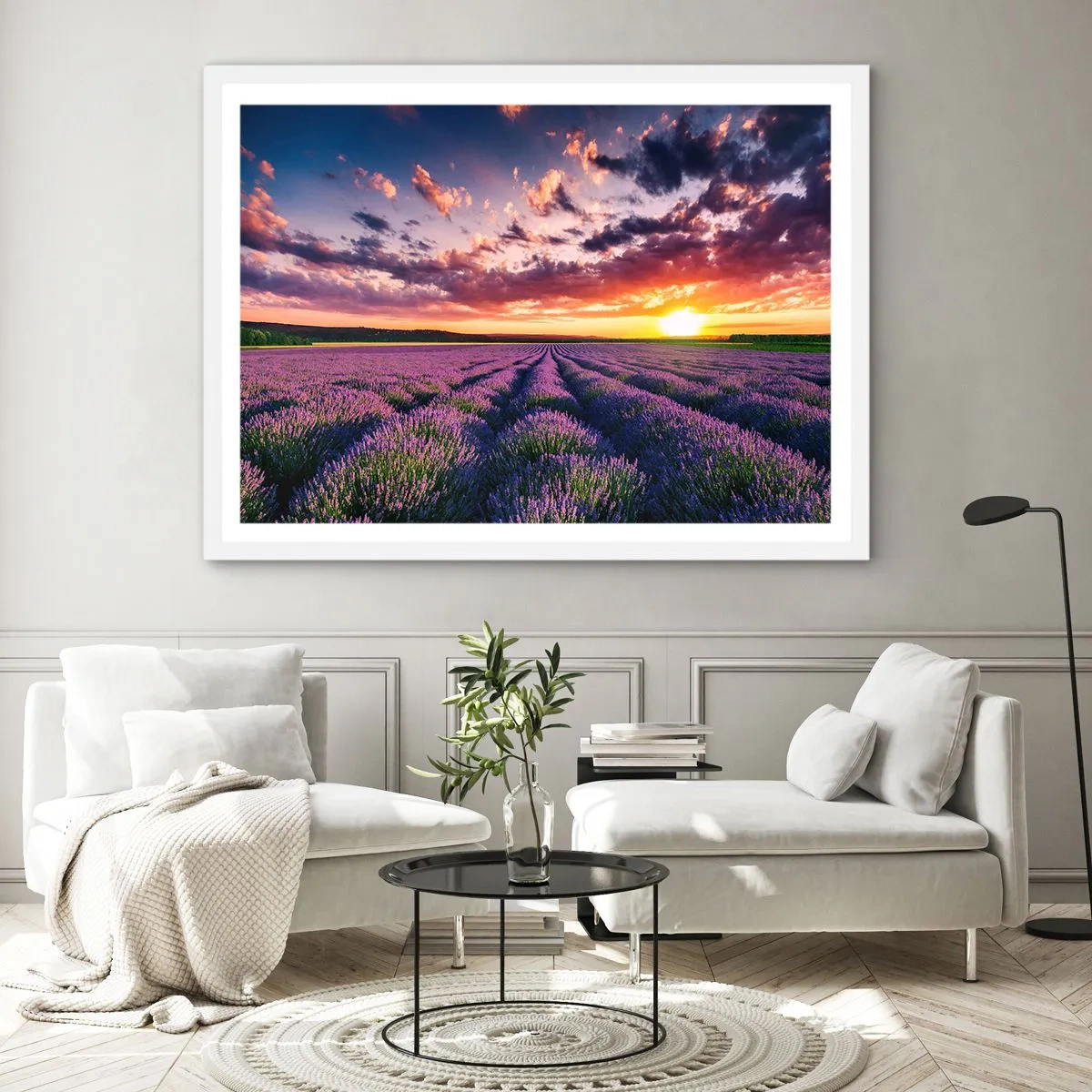Poster in white frmae - Lavender World - 91x61 cm
