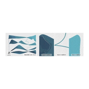 Photo Wallpaper Sample Self-Adhesive Deluxe Sticker - Abstract: Turquoise Relation - Minimalism, Elements, Abstraction - 100x30 cm