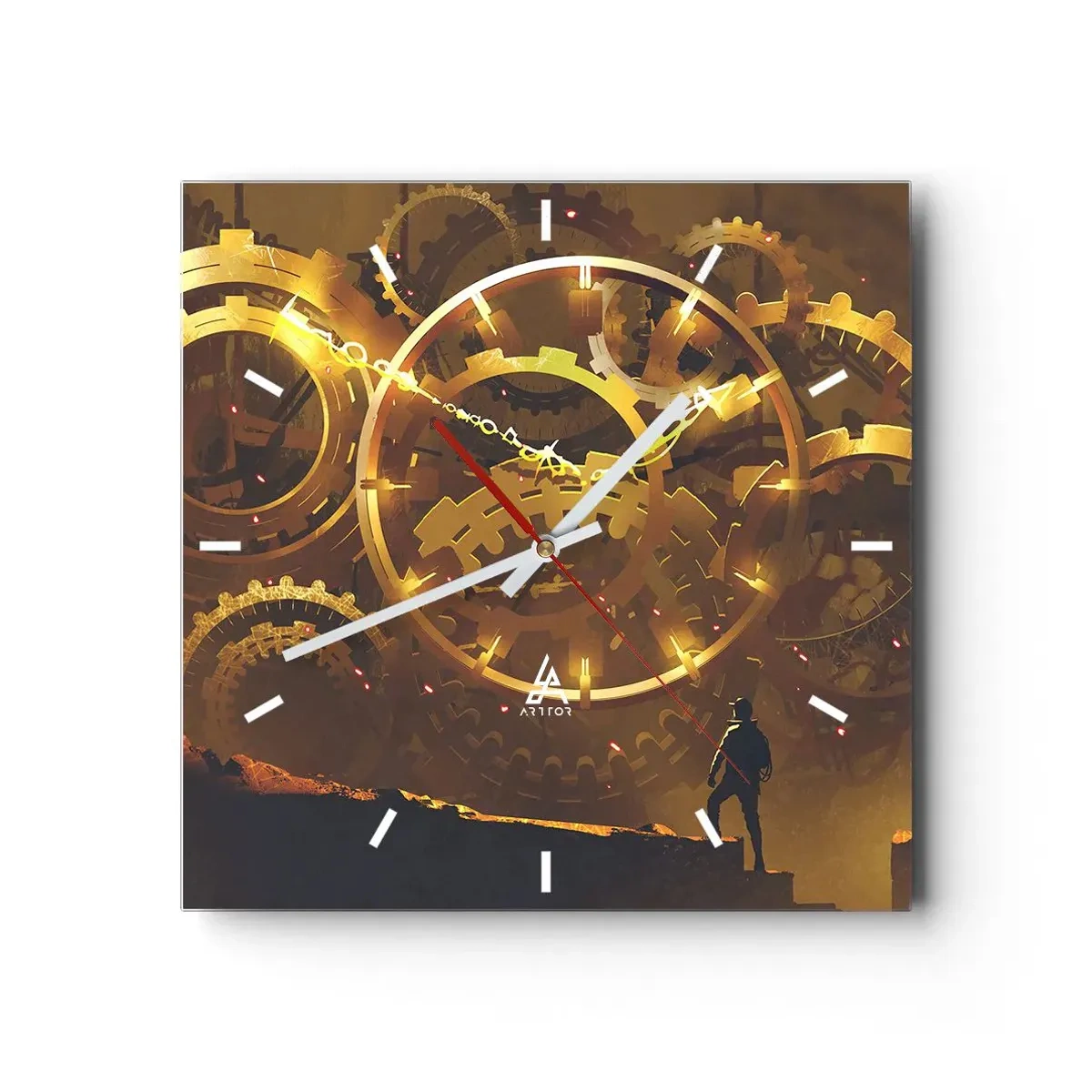 Wall clock - Clock on glass - At the Beginning of Time - 30x30 cm