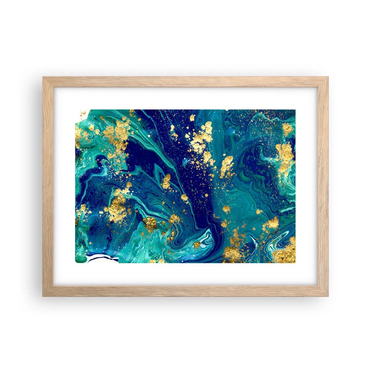 Poster in light oak frame - Sun Flakes - 40x30 cm