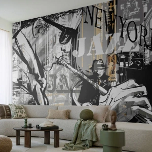 Self-Adhesive Photo Wallpaper Deluxe Sticker - In the Rhythm of New York - New York, Music, Jazz - 250x175 cm