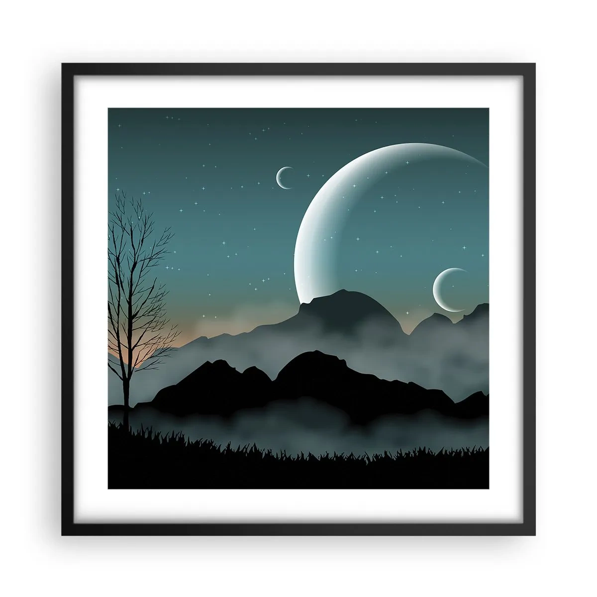 Poster in black frame - Carnival of a Starry Night - 50x50 cm