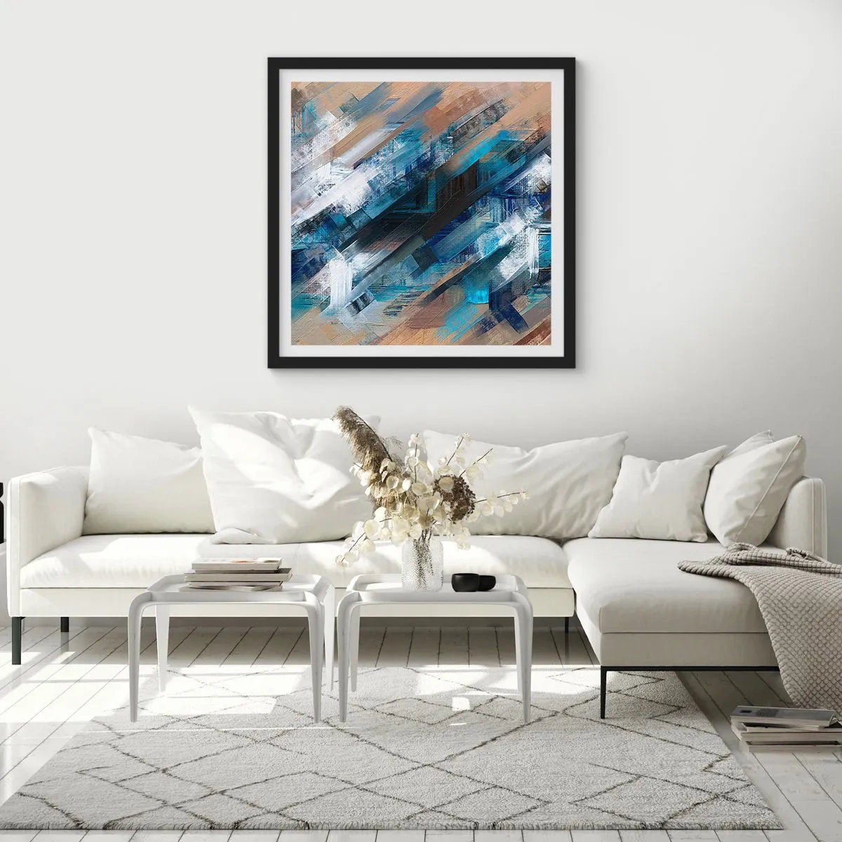 Poster in black frame - On the Blue Slant - 60x60 cm