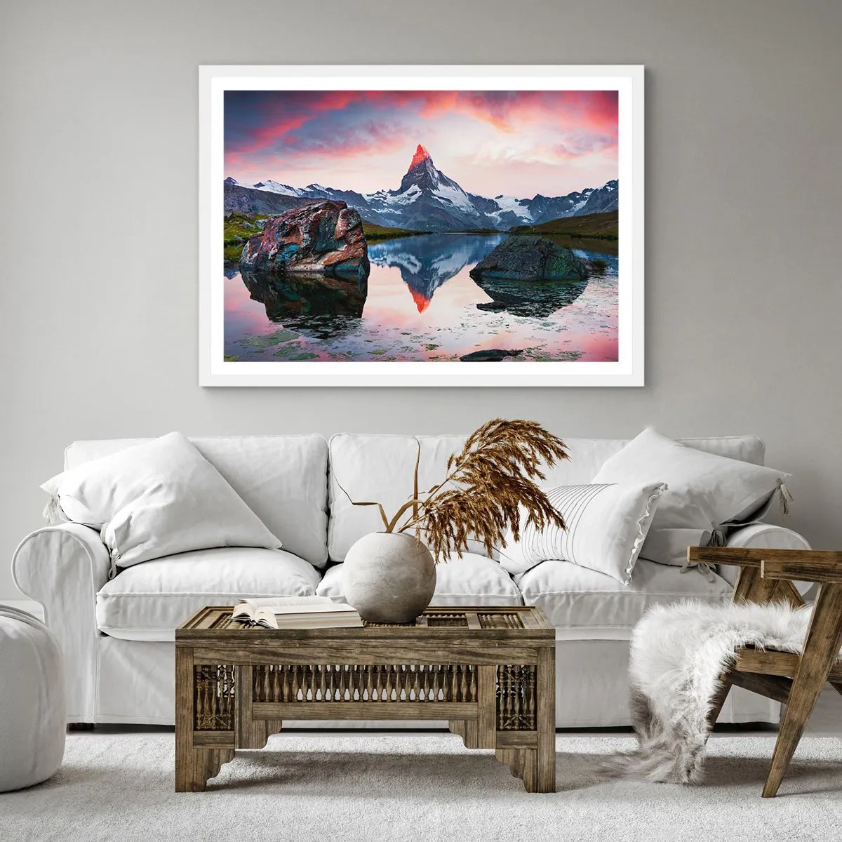 Poster in white frmae - Heart of the Mountains Is Hot - 60x60 cm