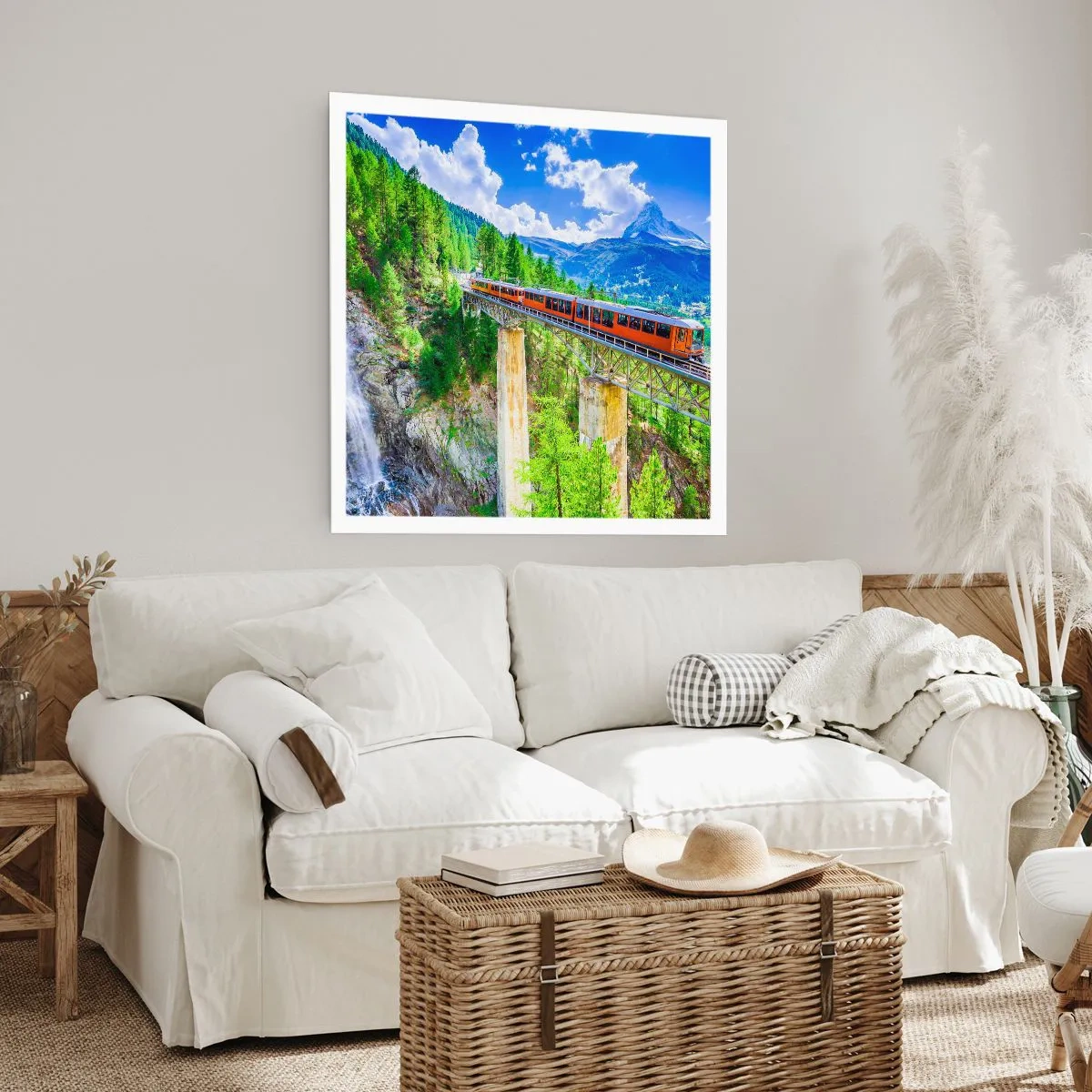 Poster - Train Through the Alps - 40x40 cm