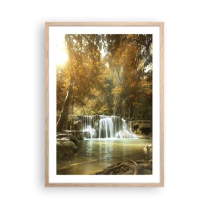 Poster in light oak frame - Park Cascade - 50x70 cm