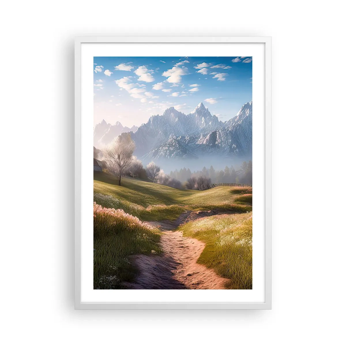 Poster in white frmae - Quiet Valley - 50x70 cm