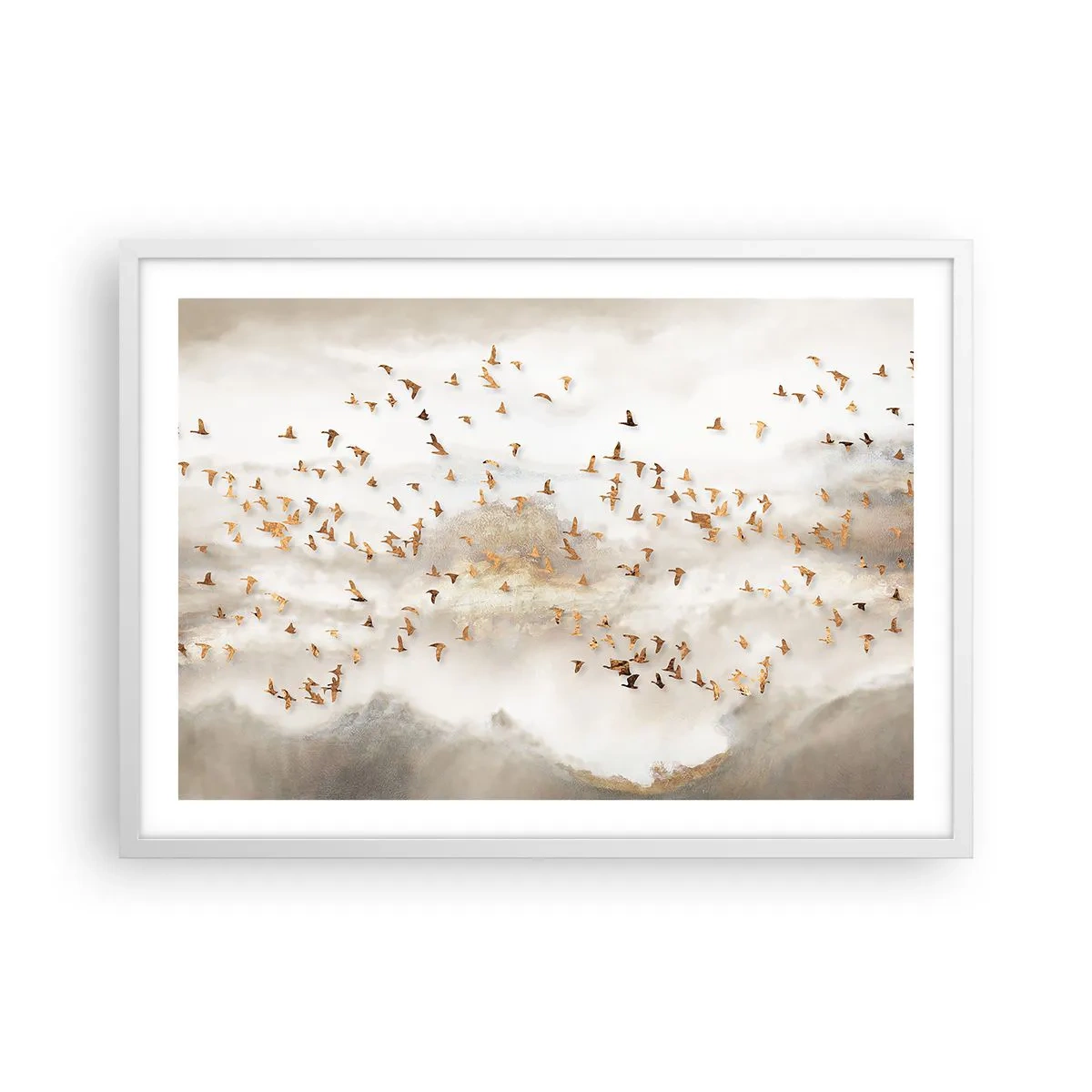 Poster in white frmae - It Is Time - 70x50 cm