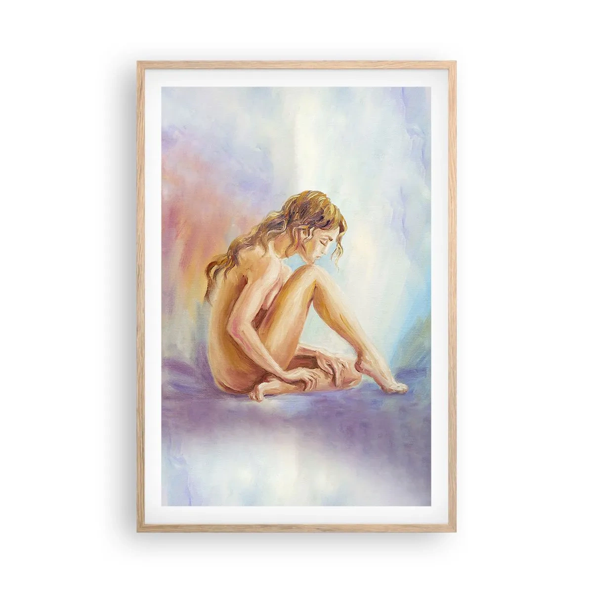 Poster in light oak frame - Nude of Youth - 61x91 cm