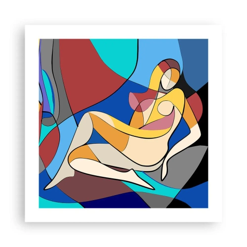 Poster - Cubist Nude - 50x50 cm