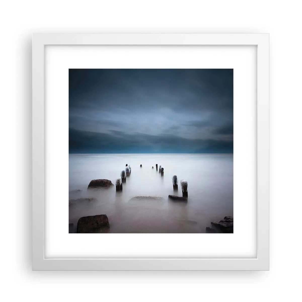 Poster in white frmae - Pensive Lake - 30x30 cm