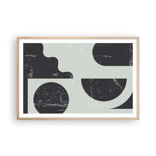 Poster in light oak frame - Composition Above and Under - 91x61 cm