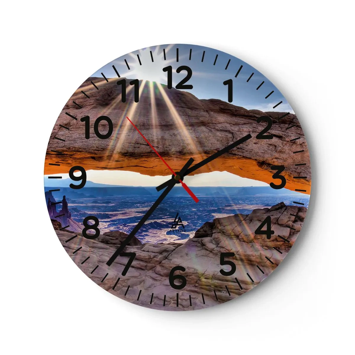 Wall clock - Clock on glass - Through Rocky Gate - 30x30 cm