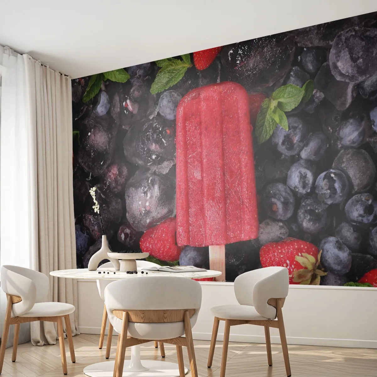 Photo Wallpaper Premium Canvas - Flavour of Hot Summer - Ice-cream, Fruit, Health - 400x280 cm