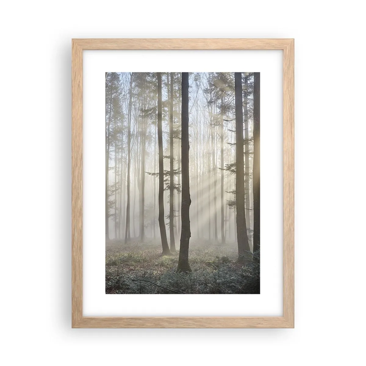 Poster in light oak frame - Fog Has Woken up Too - 30x40 cm
