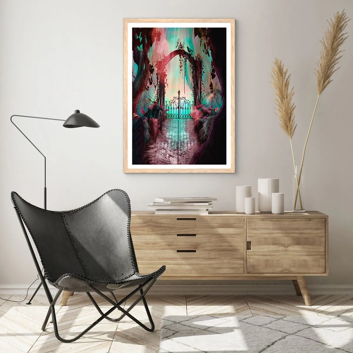 Poster in light oak frame - Secret Garden - 50x70 cm