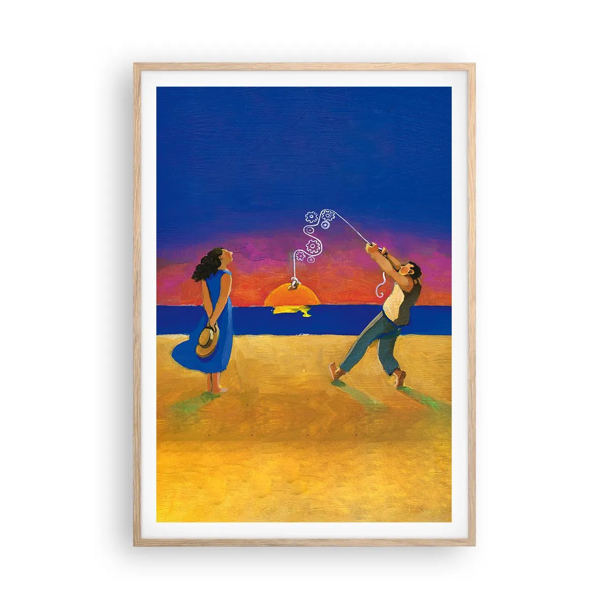 Poster in light oak frame - More than a Star from the Sky - 70x100 cm