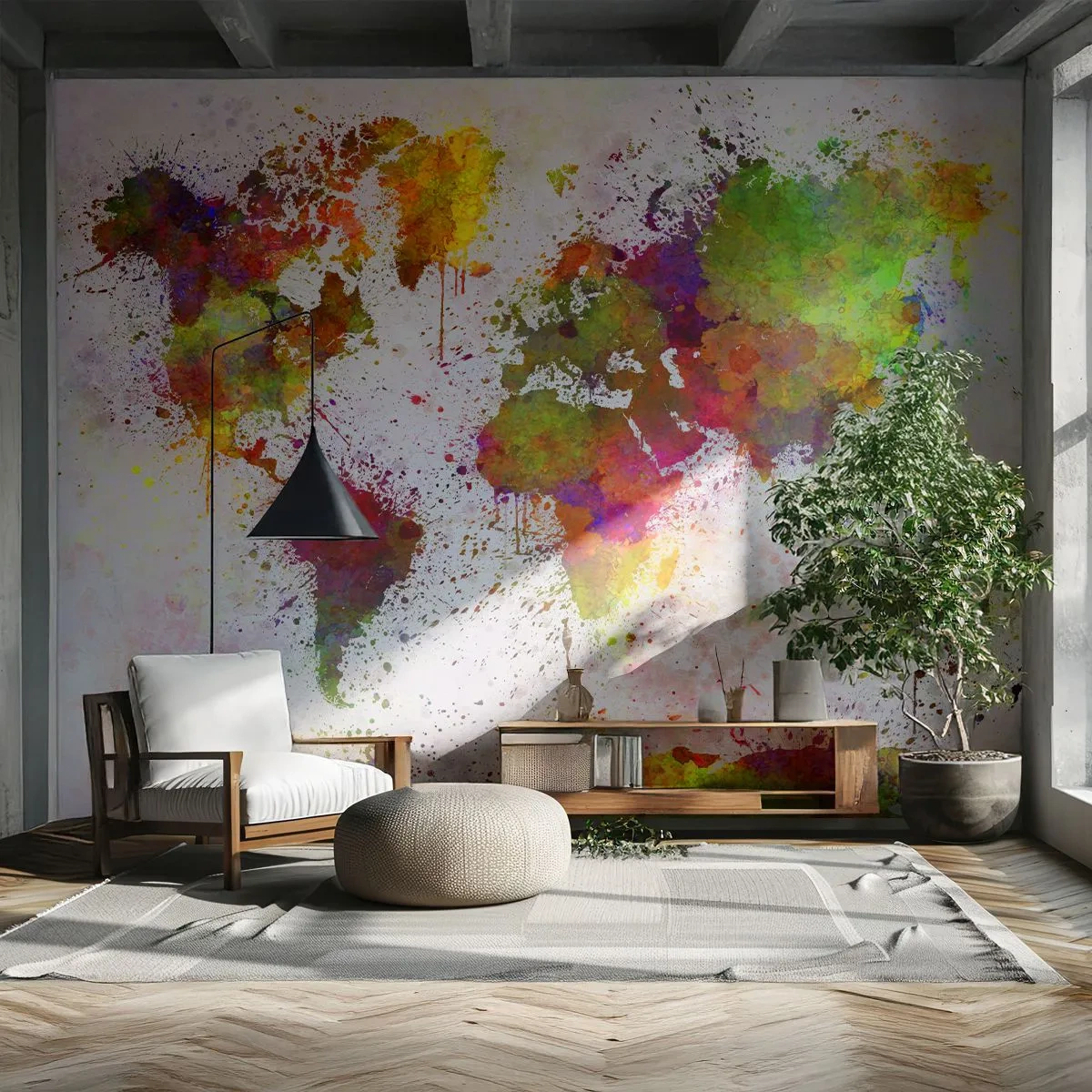 Photo Wallpaper Standard Eco - That's What It Is - World map, Continents, Piece - 400x280 cm