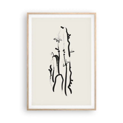 Poster in light oak frame - Blooming Herb - 70x100 cm