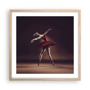 Poster in light oak frame - Prima Ballerina - 50x50 cm