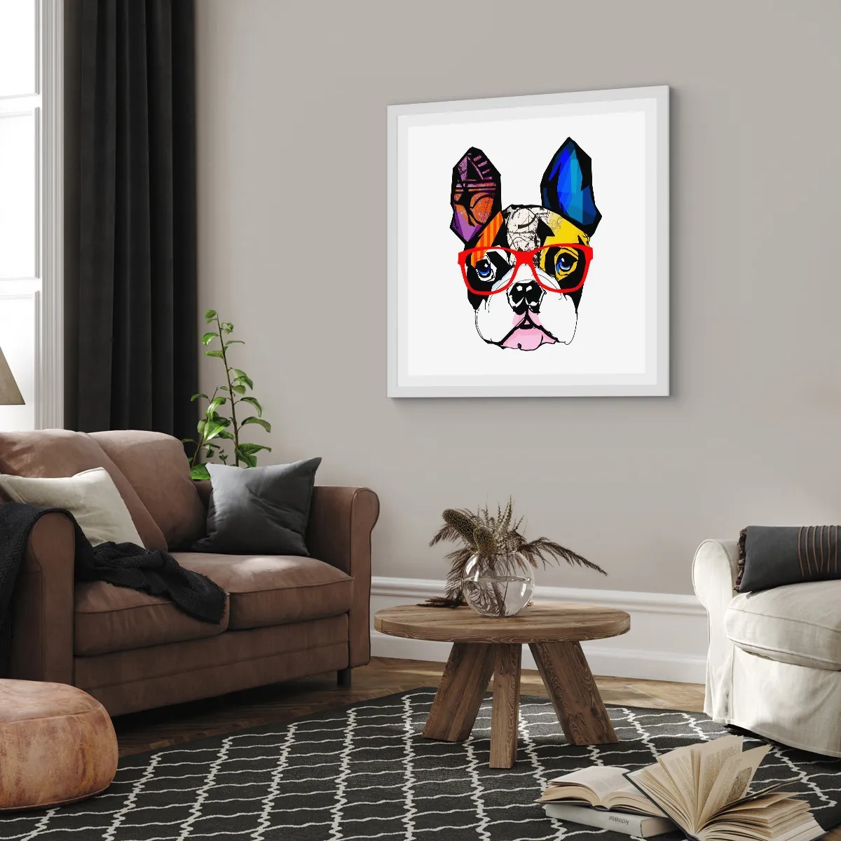 Poster in white frmae - Intellectual - 30x30 cm