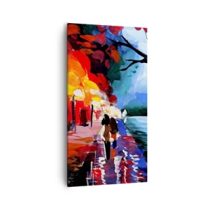 Canvas picture - Flaming Autumn in the Park - 55x100 cm
