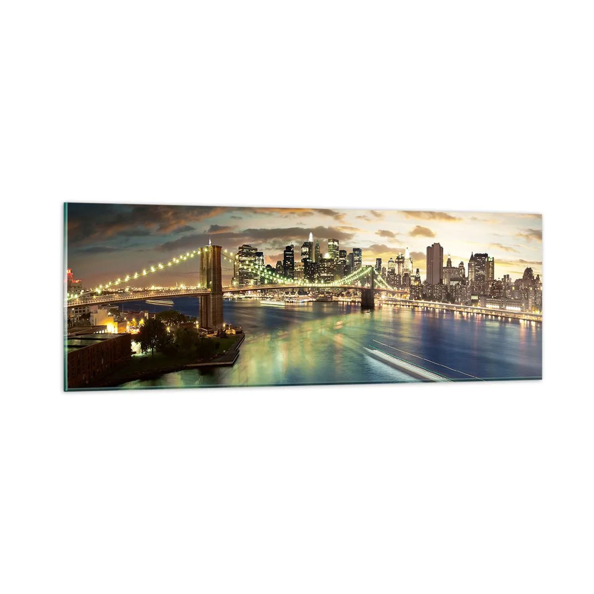 Glass picture - Starry Night over Manhattan - 90x30 cm