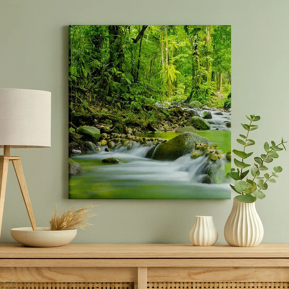 Canvas picture - Swimming in the Sea of Green - 30x30 cm