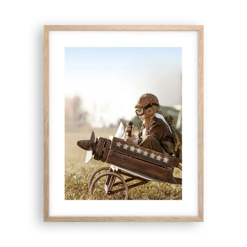 Poster in light oak frame - Take off for a Dream - 40x50 cm