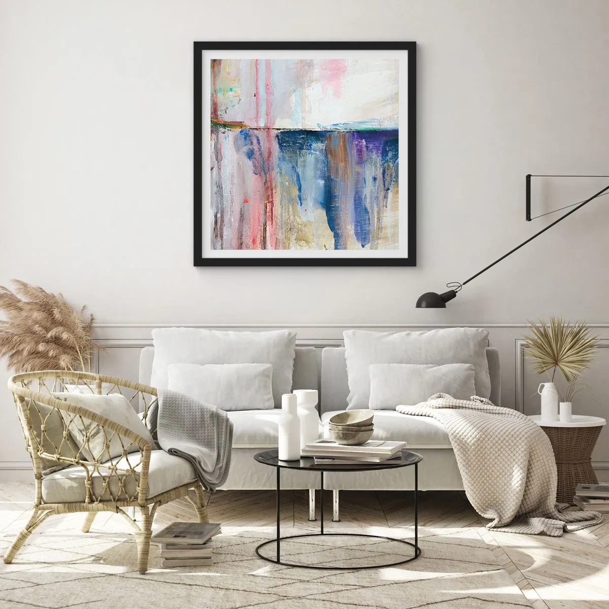 Poster in black frame - Colourful Impressions an Associations - 60x60 cm