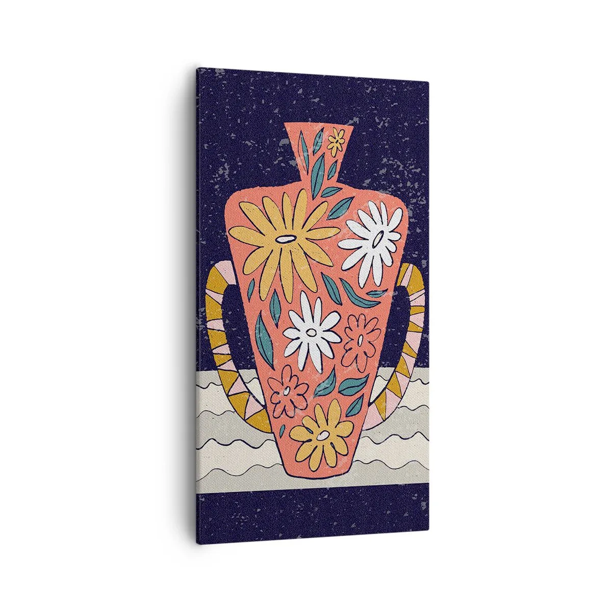 Canvas picture - Painted Vase - 55x100 cm