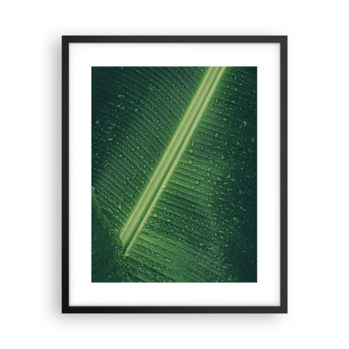Poster in black frame - Structure of Green - 40x50 cm
