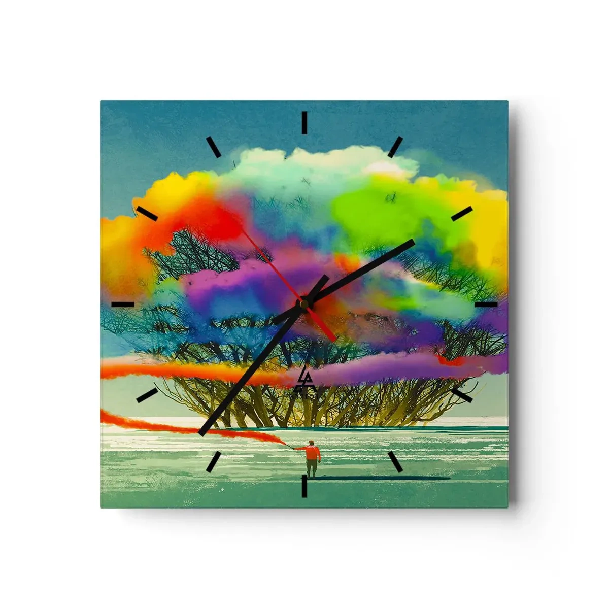 Wall clock - Clock on glass - Revive this World - 40x40 cm