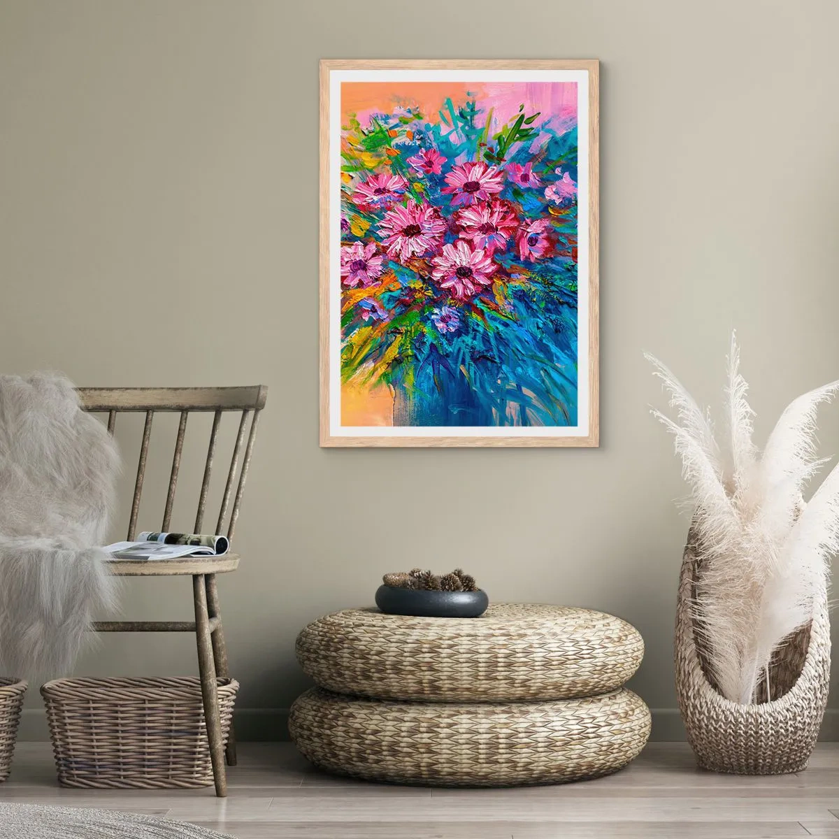 Poster in light oak frame - Energy of Life - 61x91 cm