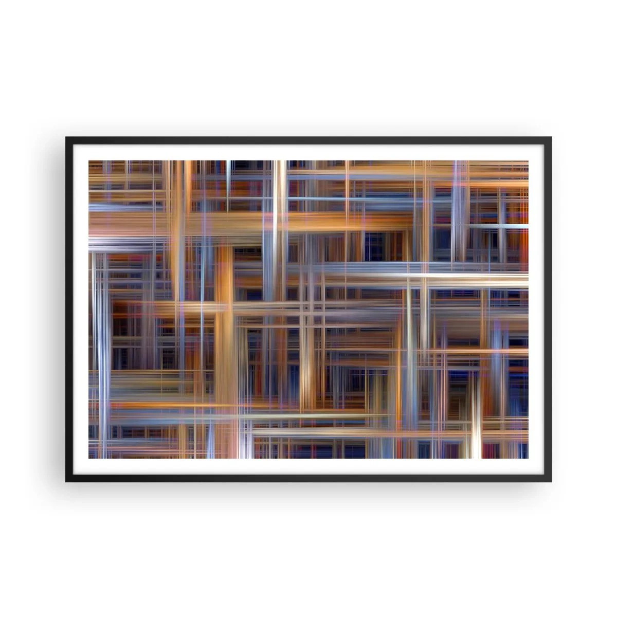 Poster in black frame - Light Woven - 100x70 cm
