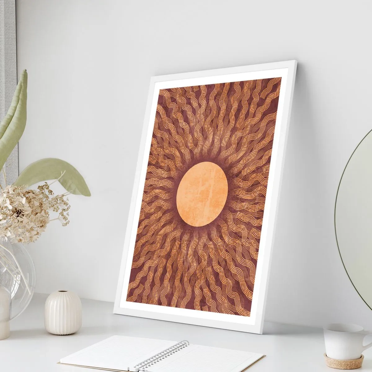 Poster in white frmae - Sun Icon - 30x40 cm