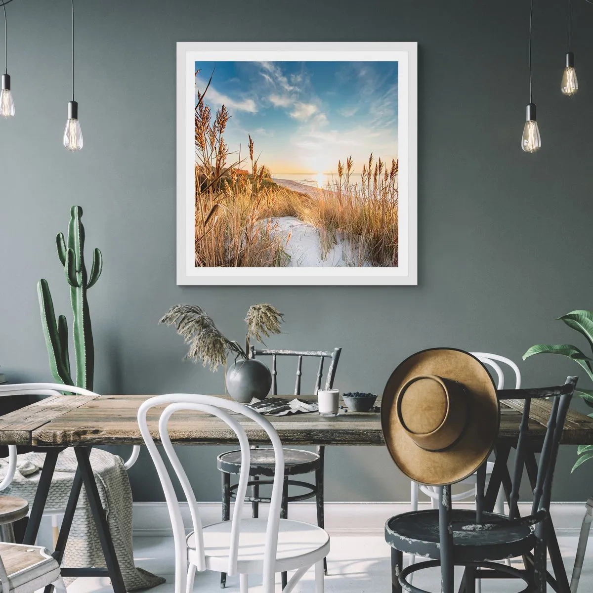 Poster in white frmae - Northern Beach - 50x50 cm