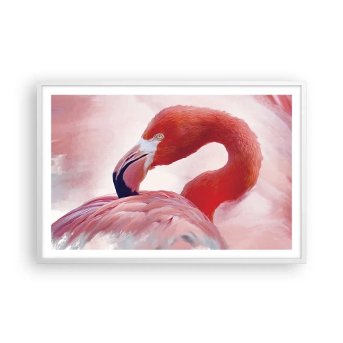 Poster in white frmae - Bird Look - 91x61 cm