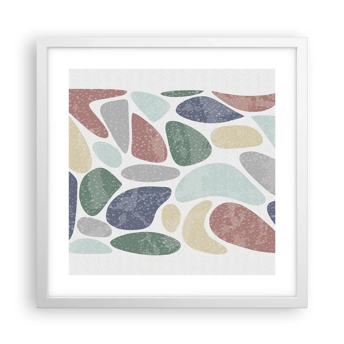 Poster in white frmae - Mosaic of Powdered Colours - 40x40 cm