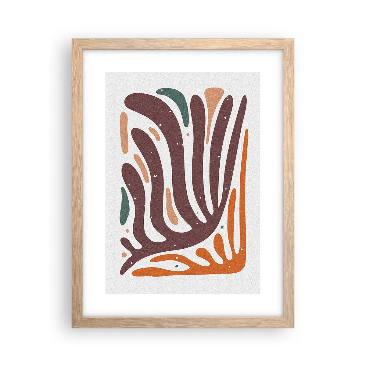 Poster in light oak frame - Radiant Organic Composition - 30x40 cm