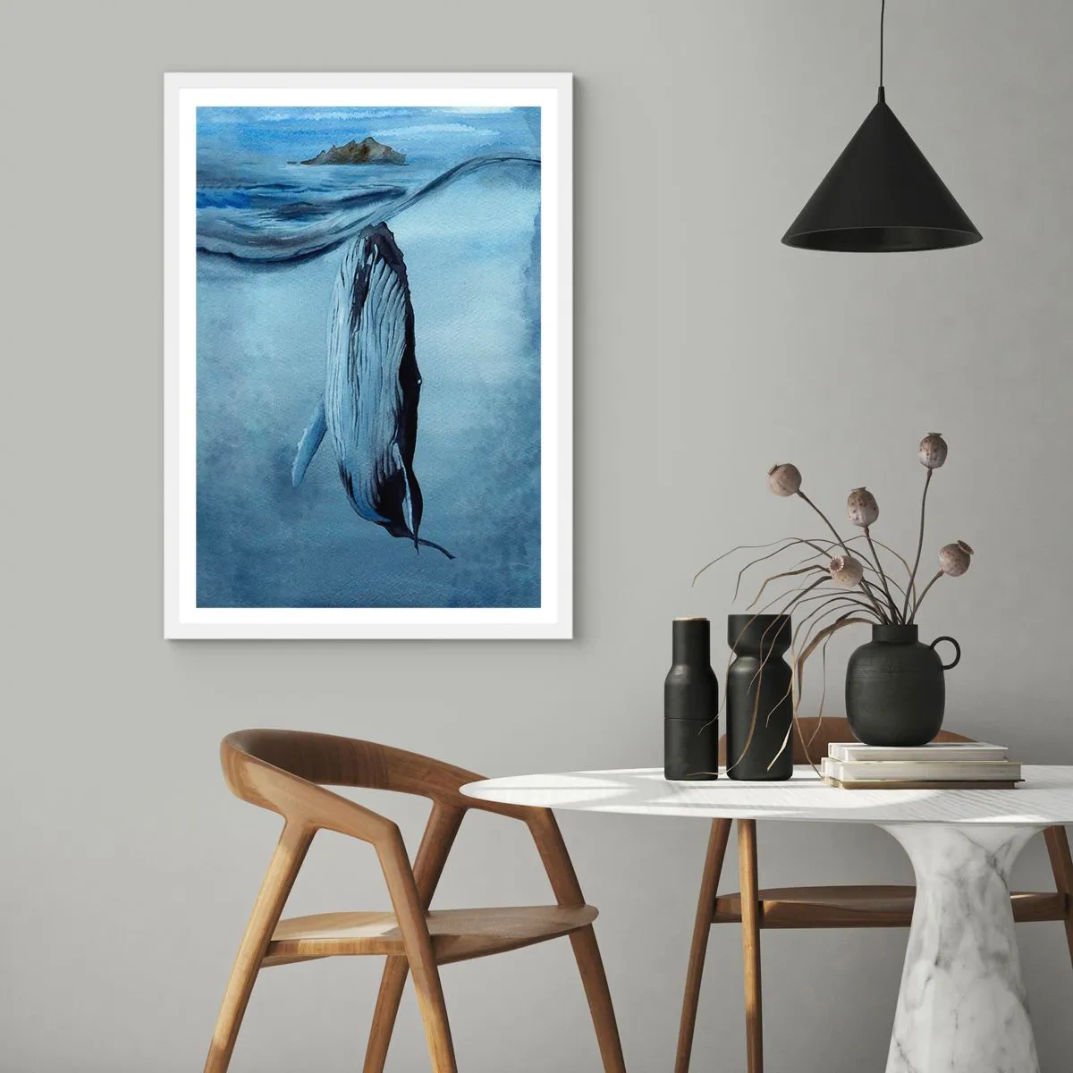 Poster in white frmae - Two Worlds of the North - 70x100 cm