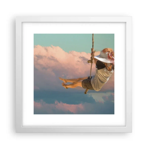 Poster in white frmae - Fun in the Clouds - 30x30 cm