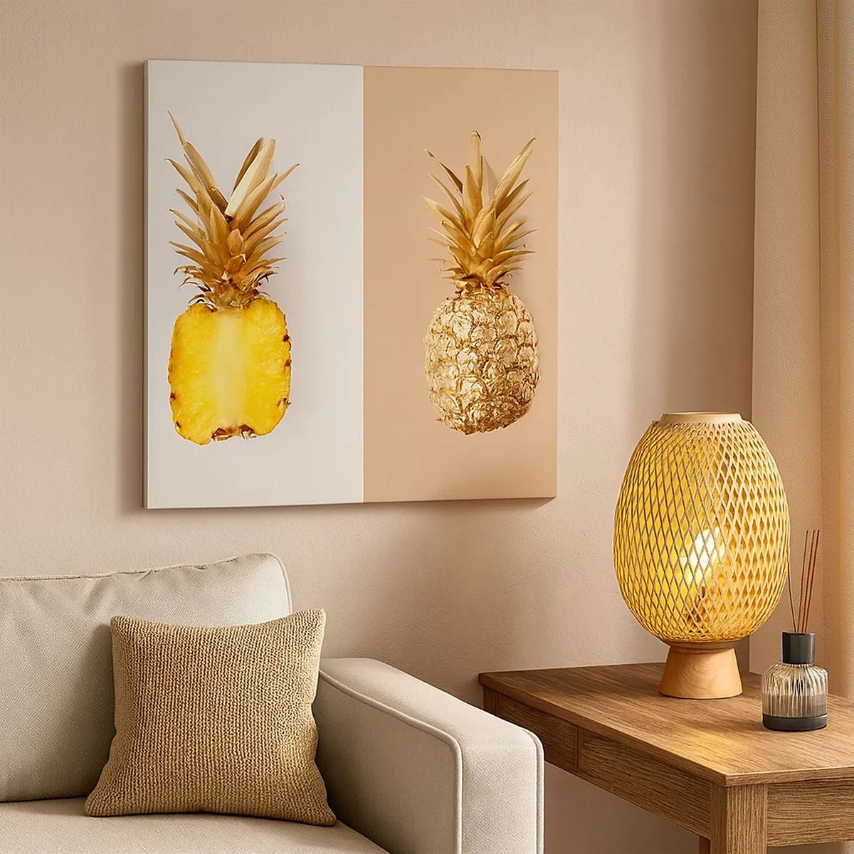 Canvas picture - Pineapple for Us - 30x30 cm
