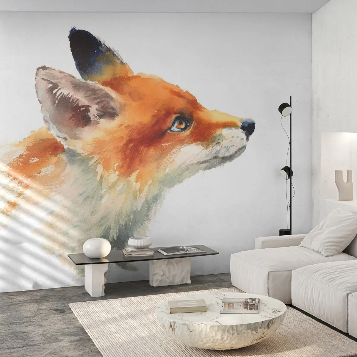 Photo Wallpaper Premium Sand - Never Too Careful - Animals, Fox, Abstraction - 100x70 cm