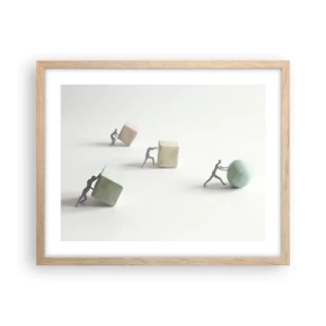 Poster in light oak frame - That's Life - 50x40 cm